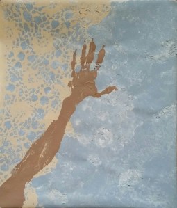 GOOD NEWS - 2019, acrylics on canvas, 56 x 44 cm